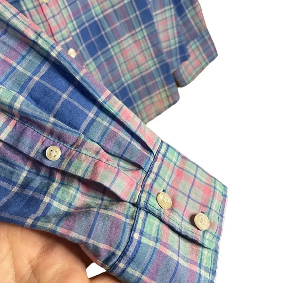 J. Crew The Perfect Shirt Pink & Blue Plaid Button Down Size Small 100% Cotton - Picture 3 of 9